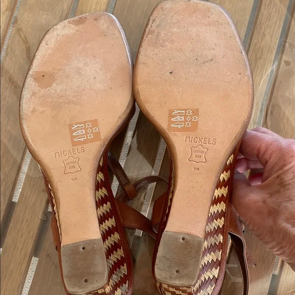 Nickels Women's Brown Leather Sandals - Picture 6 of 10